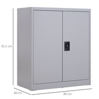 Armadietto Portadocumenti con Chiusura di Sicurezza in Acciaio Grigio 80x40x92.5 cm