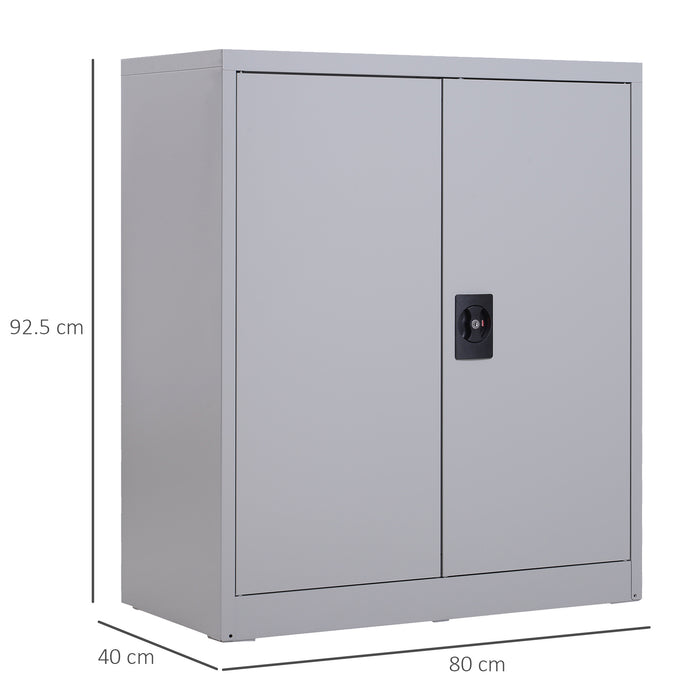 Armadietto Portadocumenti con Chiusura di Sicurezza in Acciaio Grigio 80x40x92.5 cm