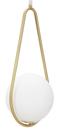 Lampadario Glamy Drop 24x20x46 cm in Ferro e Vetro Oro e Bianco