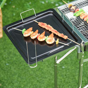 Barbecue a Carbone Carbonella BBQ Grill con Piano d'Appoggio in Acciaio Inox