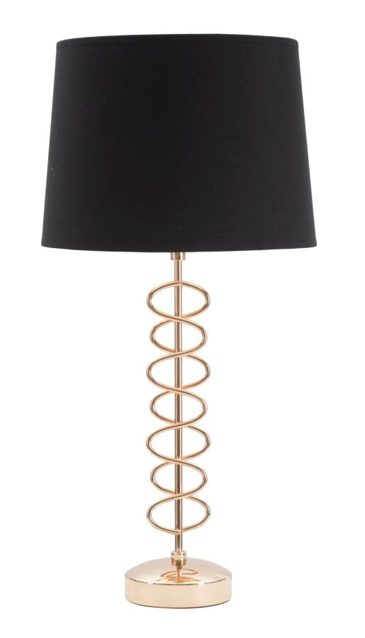 Lampada da Tavolo x Ø30x61,5 cm in Ferro Carta e Tessuto Oro e Nero