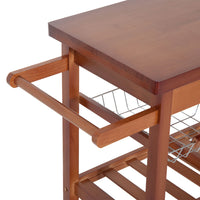 Carrello da Cucina da Cucina con Cassetti in Legno 81x38x85 cm