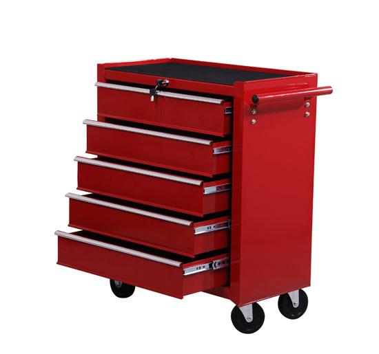 Carrello da Lavoro Cassettiera Porta Utensili Rosso 67.5x33x77 cm