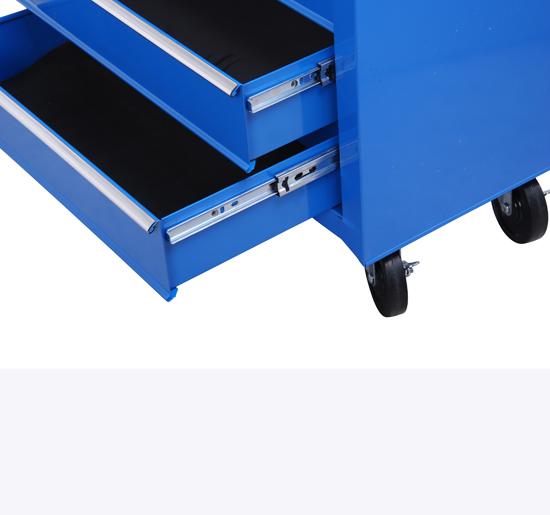 Carrello da Lavoro con 5 Cassetti Porta Utensili Blu 67.5x33x77 cm