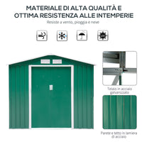 Casetta Box da Giardino in Lamiera 213x127x185 cm