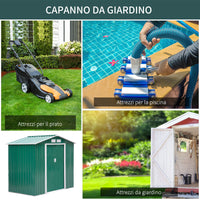 Casetta Box da Giardino in Lamiera 213x127x185 cm