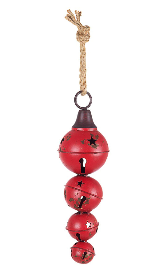 Pendaglio Palle di Natale in Metallo Vintage Decorazioni Addobbi Albero 34 cm Colore: Rosso