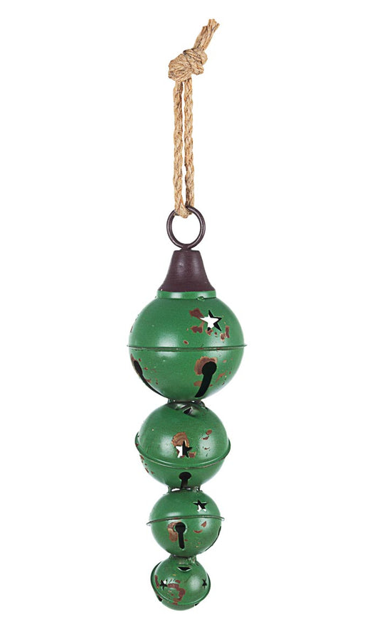 Pendaglio Palle di Natale in Metallo Vintage Decorazioni Addobbi Albero 34 cm Colore: Verde