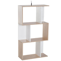 Libreria da Parete Moderna con 3 Ripiani Legno Naturale e Bianco 60x24x111.4 cm