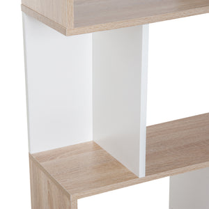 Libreria da Parete Moderna con 3 Ripiani Legno Naturale e Bianco 60x24x111.4 cm