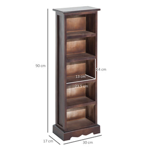 Libreria 5 Ripiani in Legno Marrone 30x17x90 cm