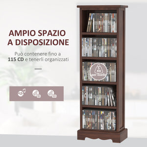 Libreria 5 Ripiani in Legno Marrone 30x17x90 cm