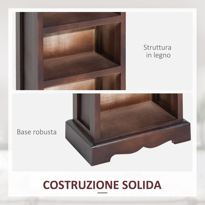 Libreria 5 Ripiani in Legno Marrone 30x17x90 cm