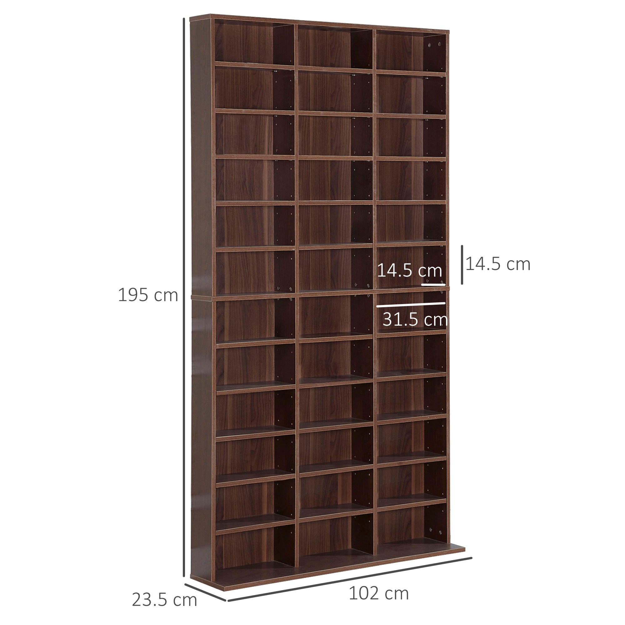 Libreria da Muro in Legno Marrone 195x102x23.5 cm