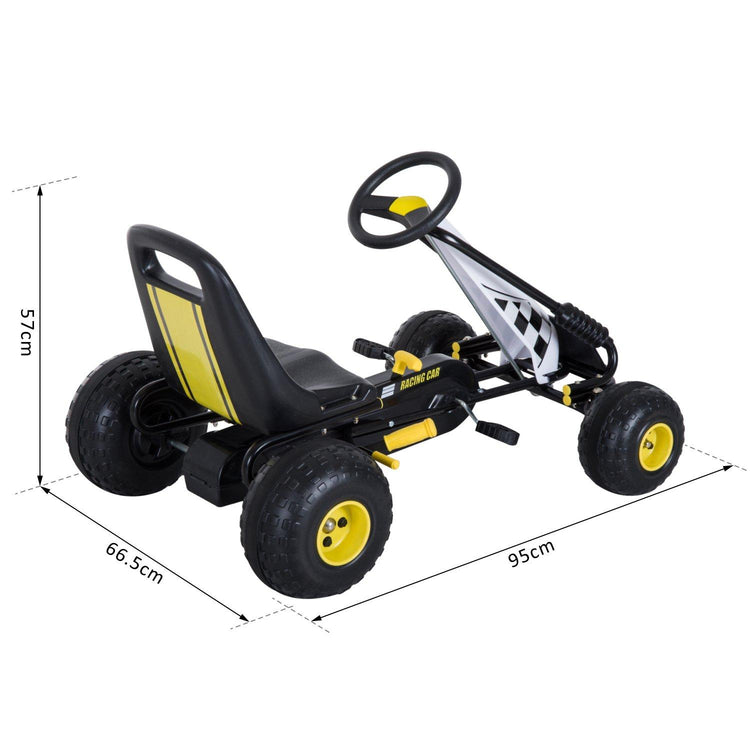 Go-Kart a Pedali per Bambini Nero e Giallo