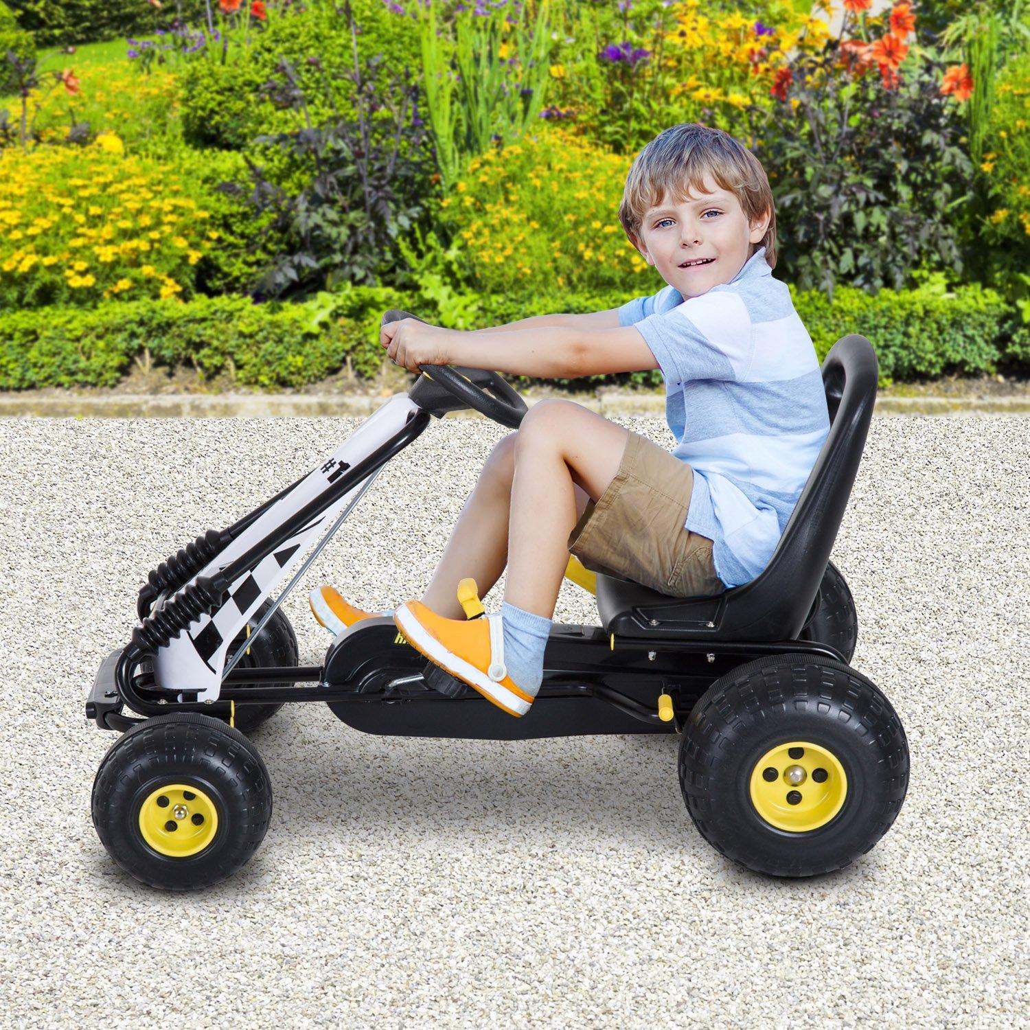 Go-Kart a Pedali per Bambini Nero e Giallo