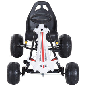 Go-Kart a Pedali per Bambini Bianco e Nero