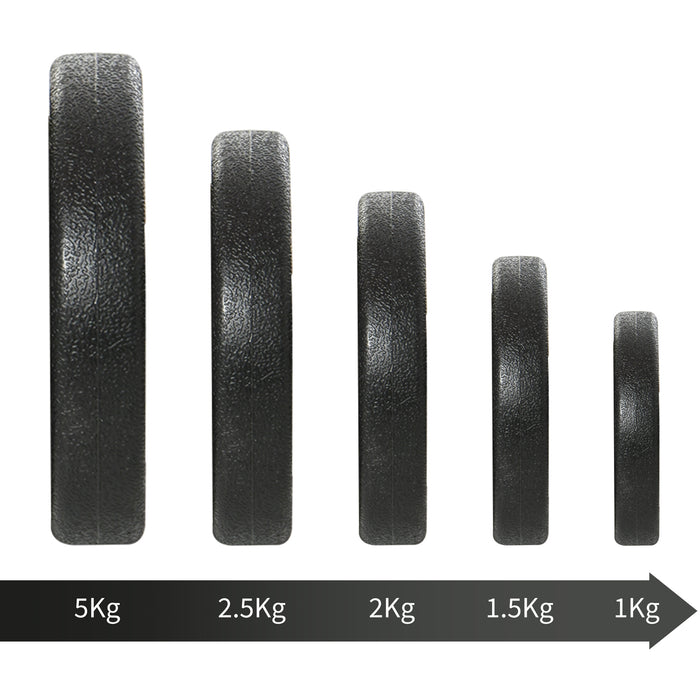 Set di Manubri per Allenamento a Casa in Tubi d'Acciaio e PE Plastica 12 Pezzi 40Kg Nero