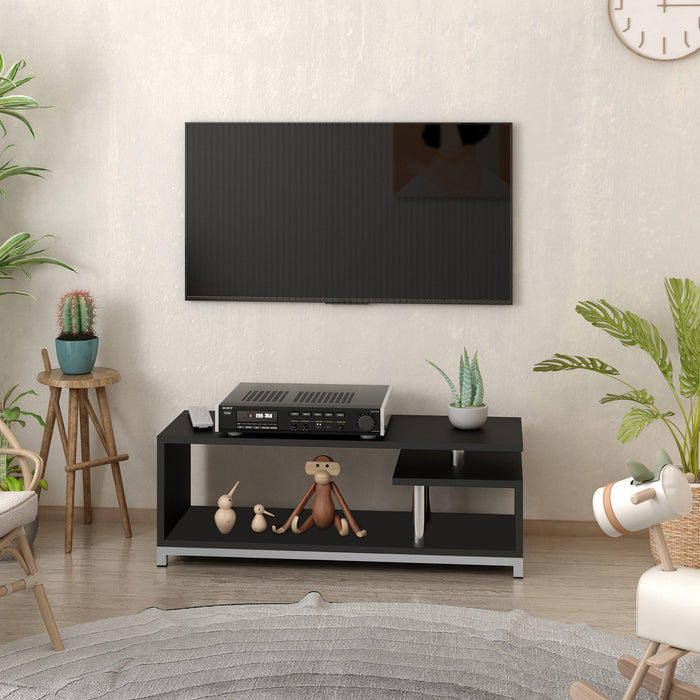 Mobile TV in Legno Nero 114x40x40.5 cm