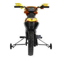 Moto Cross Elettrica per Bambini 6V con Rotelle Giallo