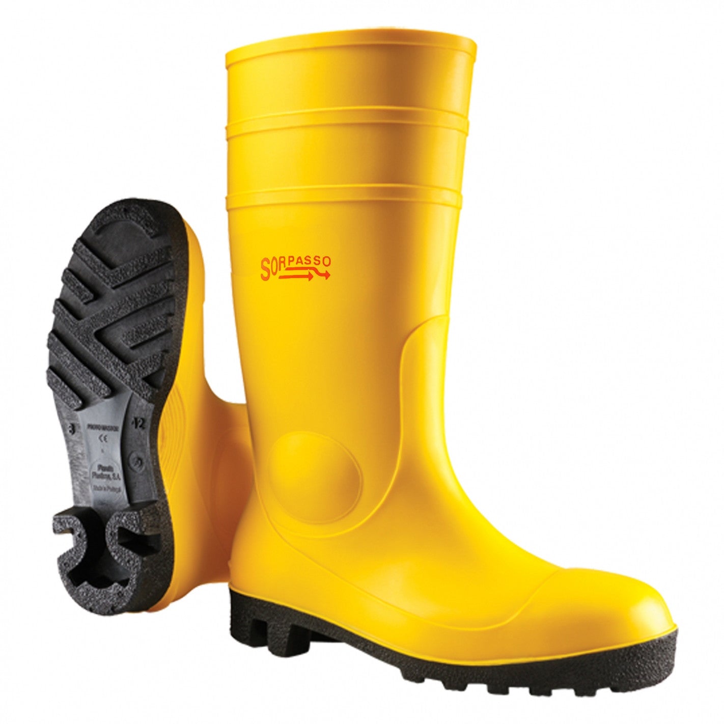 Stivale Di Sicurezza Antinfortunistico Impermeabile In Pvc Colore Giallo Con Suola E Puntale In Acciaio-S5 Src Socim-Misura 45