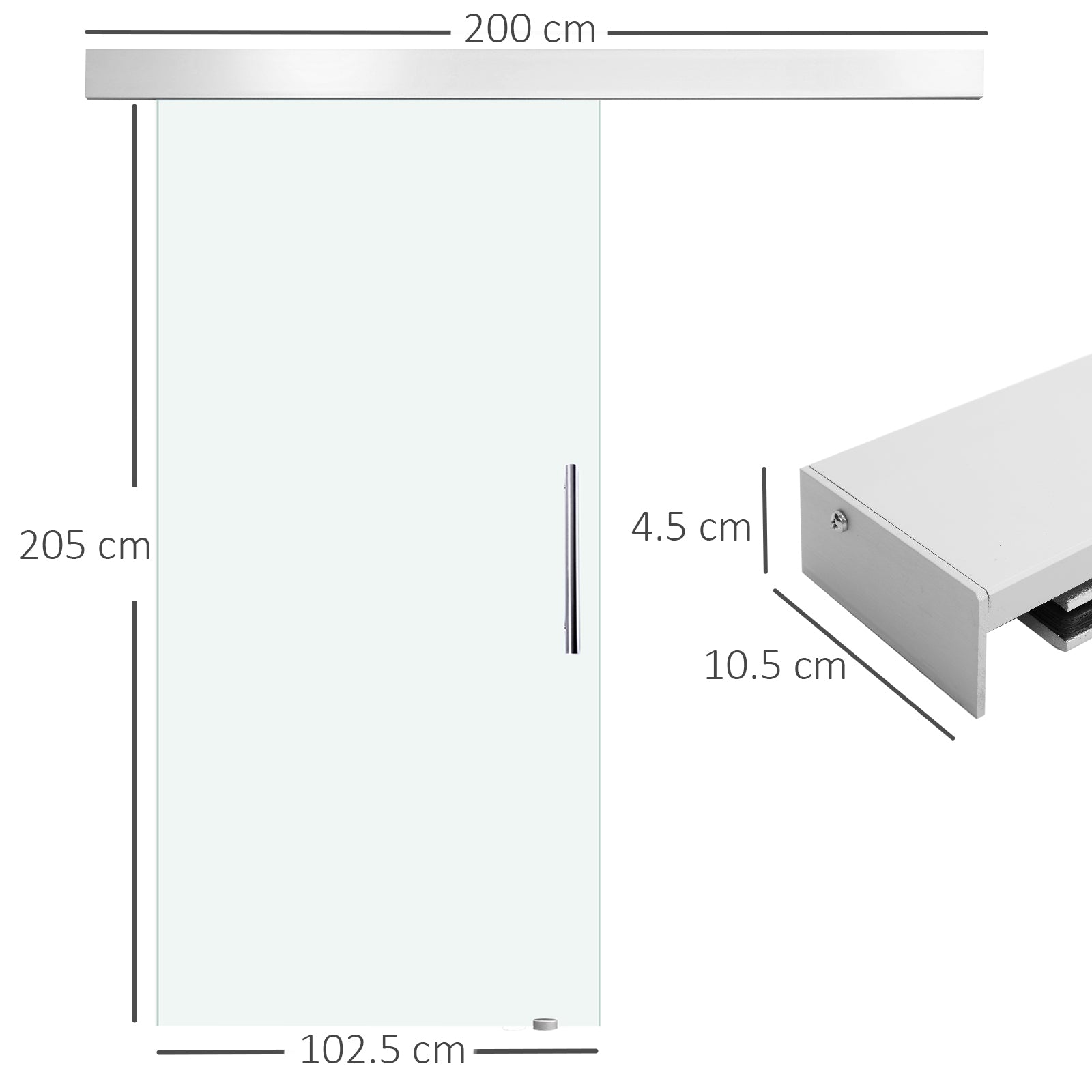 Porta Scorrevole Vetrata 102,5x205 cm Satinata