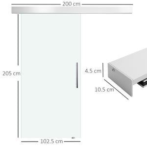 Porta Scorrevole Vetrata 102,5x205 cm Satinata