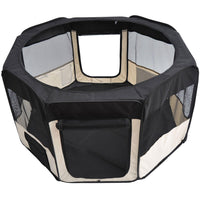 Box per Animali Cani Gatti pieghevole bianco e ero 125x48x58 cm