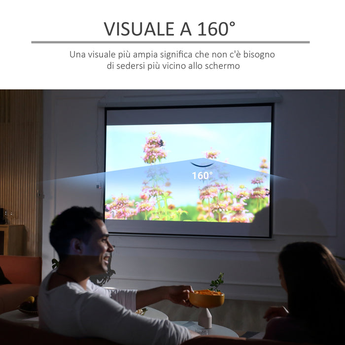 Schermo di Proiezione 120 Pollici Motorizzato Home Cinema Bianco