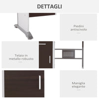 Scrivania da Ufficio Porta PC Cassetti in Legno Marrone 100x52x75 cm