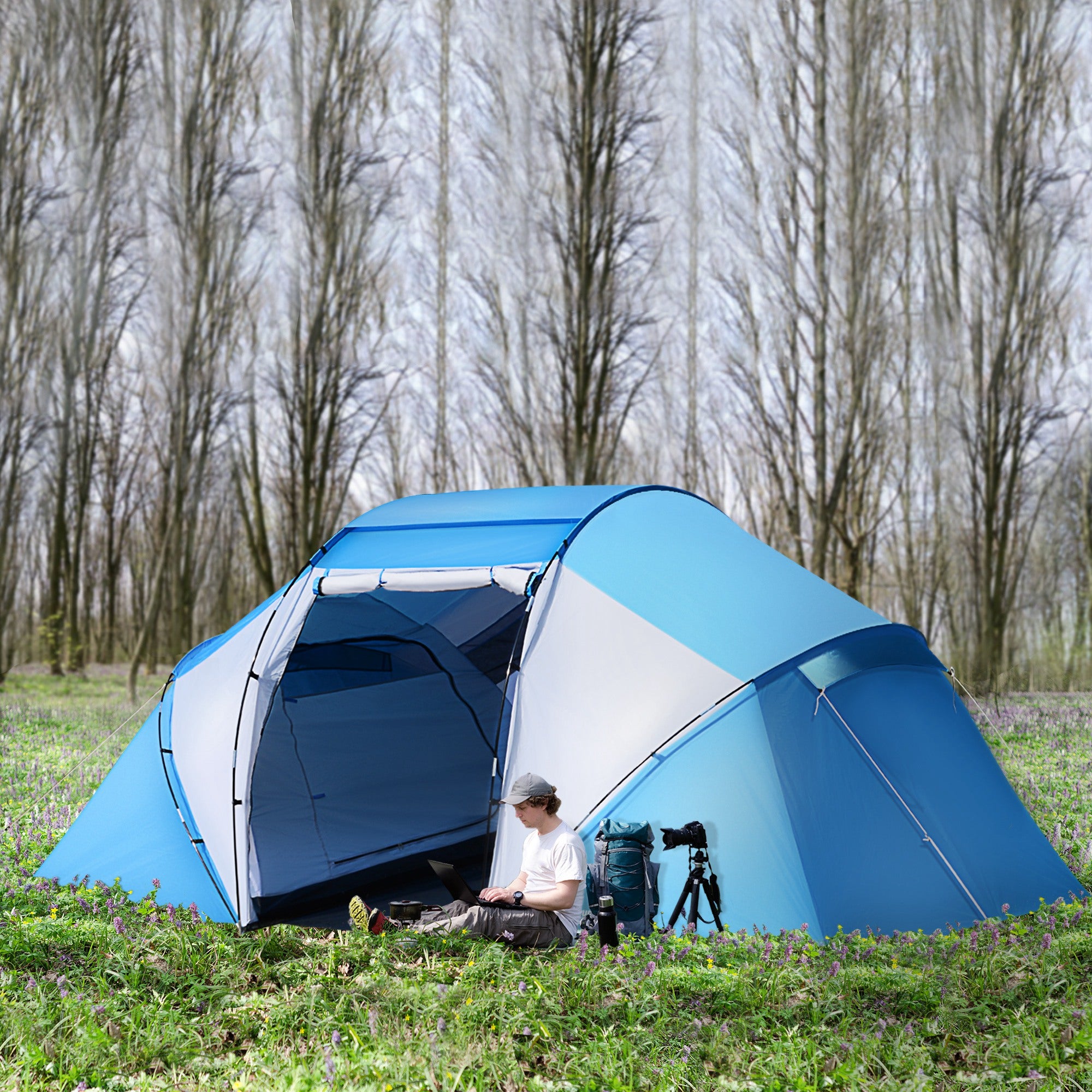 Tenda da Campeggio per 6 Persone 460x230x195 cm