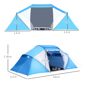 Tenda da Campeggio per 6 Persone 460x230x195 cm