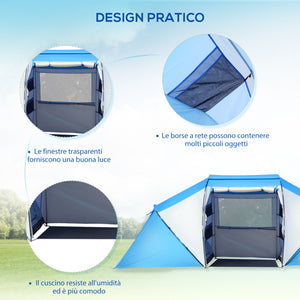 Tenda da Campeggio per 6 Persone 460x230x195 cm