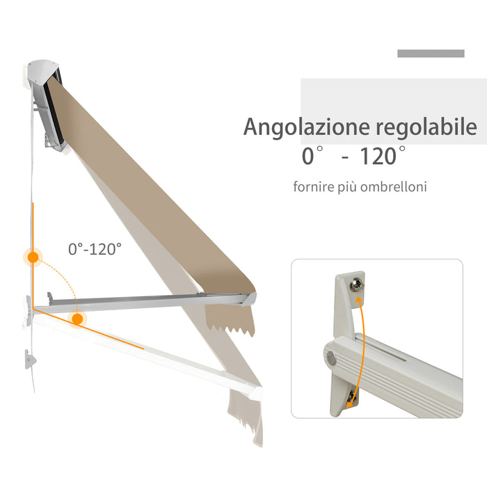 Tenda da Sole Avvolgibile a Parete a Caduta Impermeabile Beige 180x70 cm