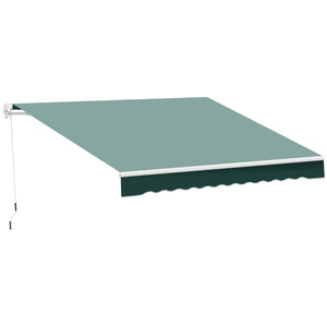 Tenda da Sole Avvolgibile Manuale a Parete Tessuto di Poliestere Verde 2.5x2m