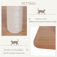 Albero Tiragraffi per Gatti in Sisal con Cuccia Piattaforme e Giochi 60x40x120 cm