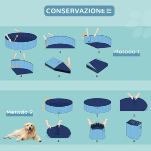 Piscina per Animali Domestici in Plastica Bordo Stabile 120x30 cm Blu