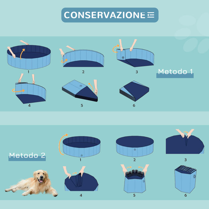 Piscina per Animali Domestici in Plastica Bordo Stabile 120x30 cm Blu