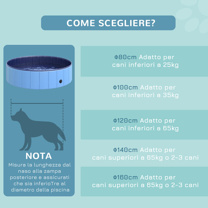 Piscina per Animali Domestici in Plastica Bordo Stabile 120x30 cm Blu