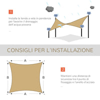 Tenda Vela da Giardino 4x6m in PE Sabbia