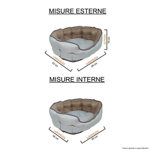 Cuccia per Cani e Gatti 59x53x18cm Grigio Chiaro/Tortora