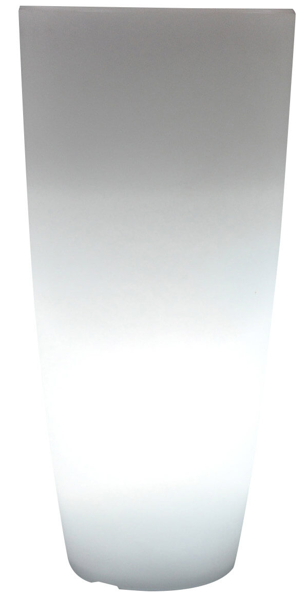 Vaso Luminoso Tondo Ø40x90 cm in Resina Bauer Bianco Ghiaccio