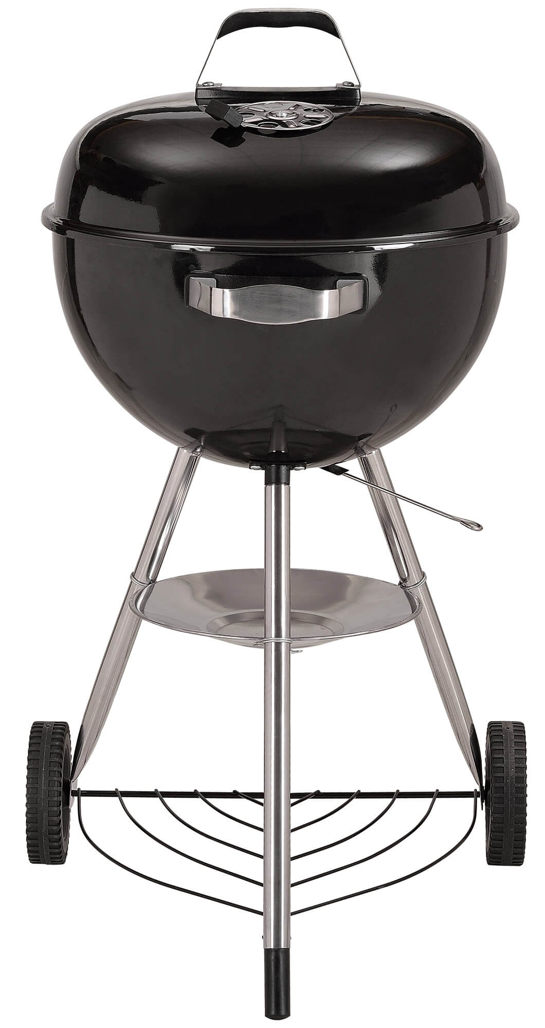 Barbecue a Carbone Carbonella in Acciaio con Ruote Bauer Sfera Nero