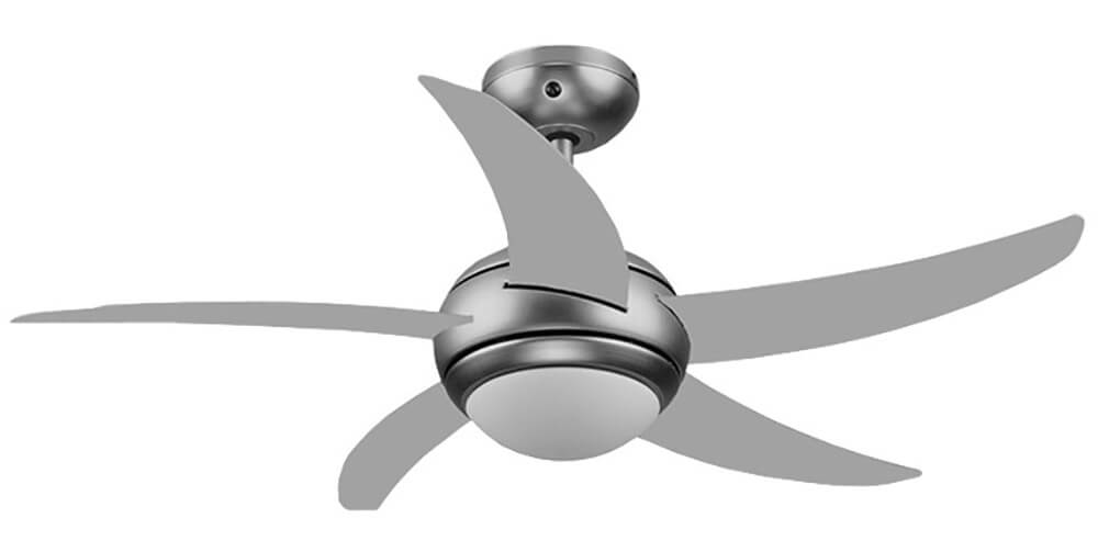 Ventilatore da Soffitto 5 Pale e Lampada Ø130 cm 3 Velocità Bauer Silver