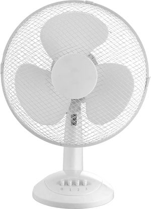 Ventilatore da Tavolo Ø30 cm 3 Velocità 35W Bauer Bianco