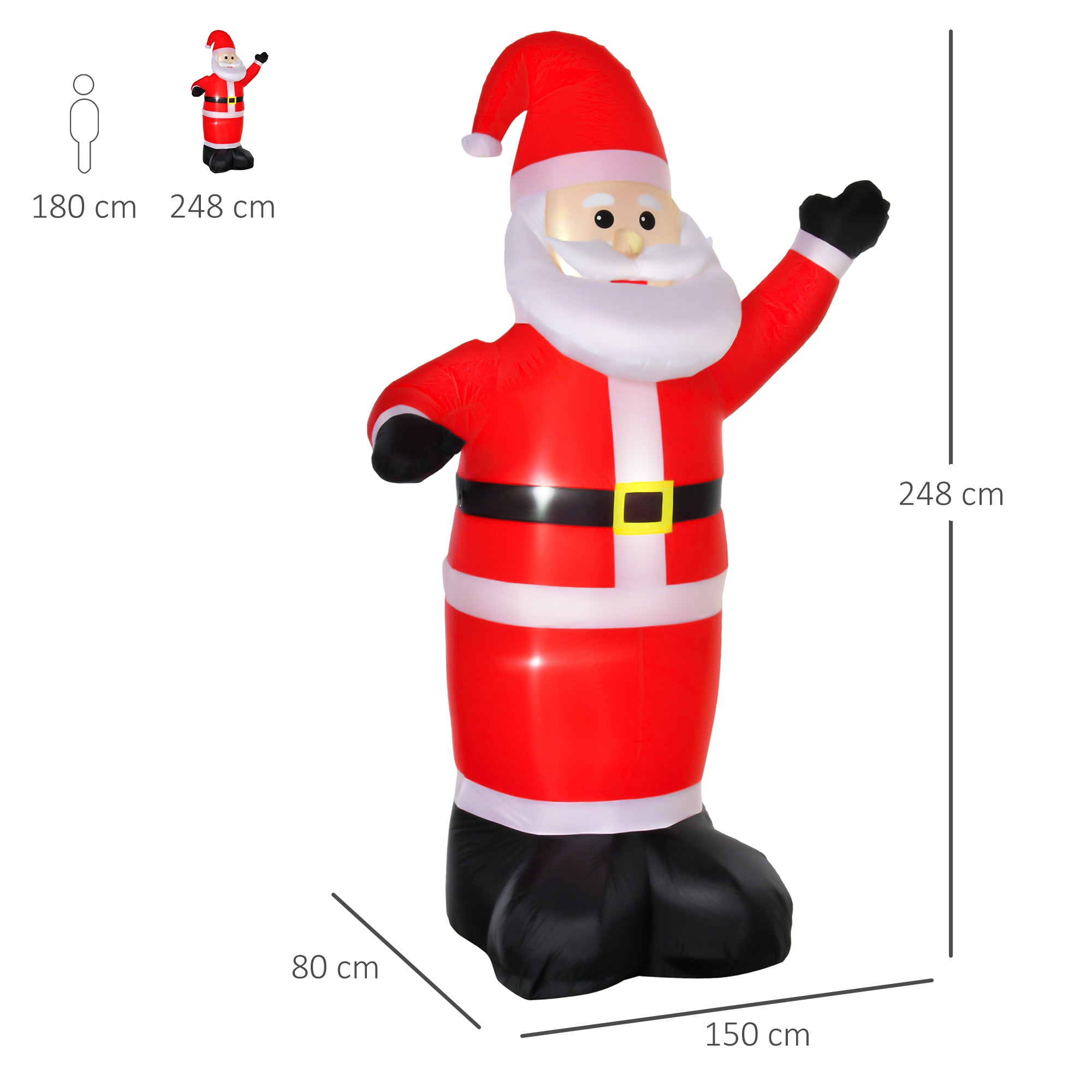 Babbo Natale Gonfiabile Luminoso con Luci LED 240 cm