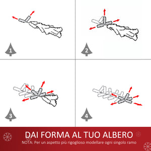 Albero di Natale Artificiale 90 cm 90 Rami in PVC e Fibra Ottica Verde