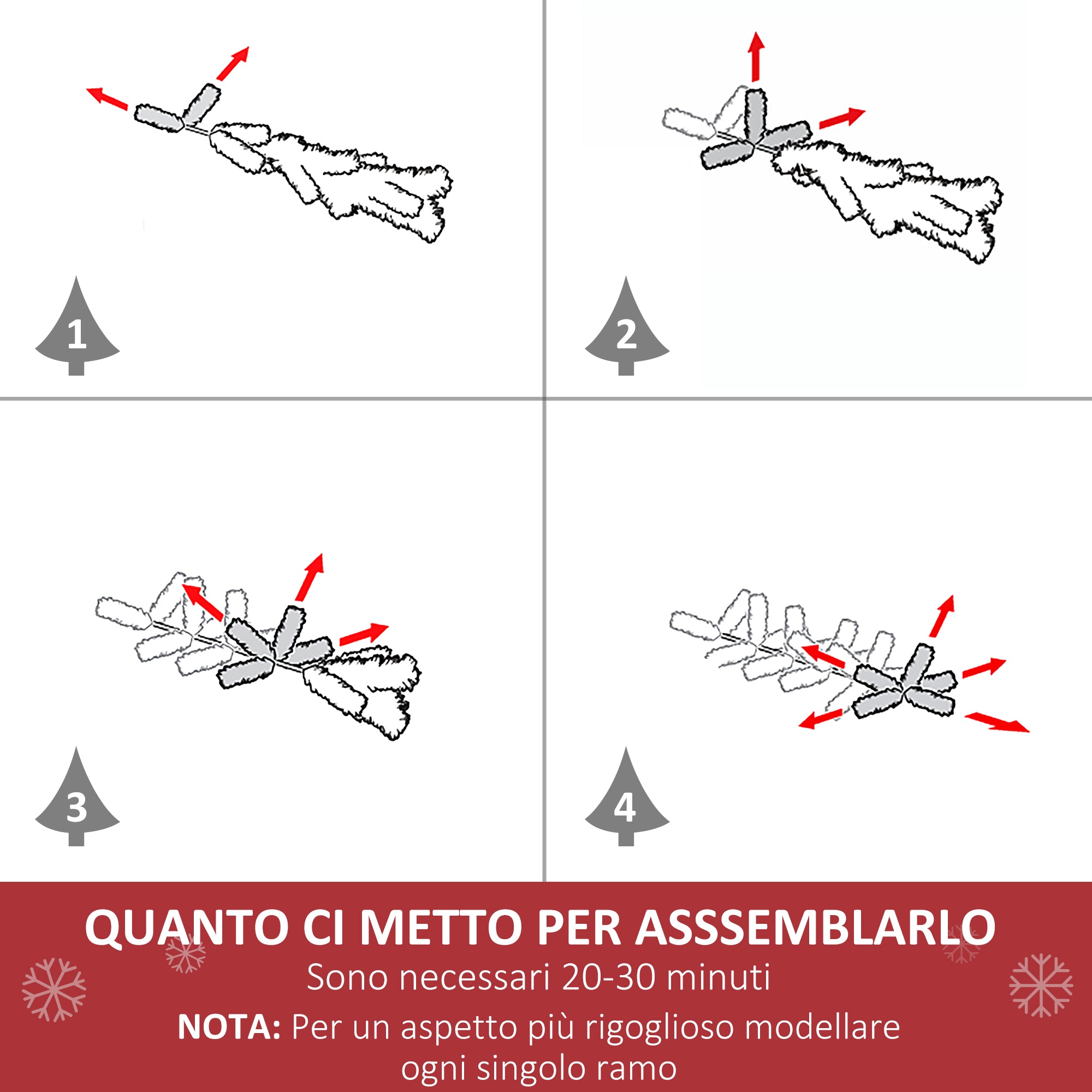 Albero di Natale Artificiale 120 cm Foltissimo in Fibra Ottica con Supporto in PVC