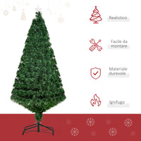 Albero di Natale Artificiale 120 cm Foltissimo in Fibra Ottica con Supporto in PVC