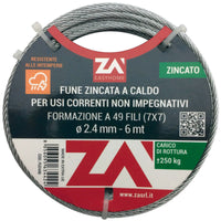 cavetto acciaio zincato antigiro 133f diam.5 mt 25 1728